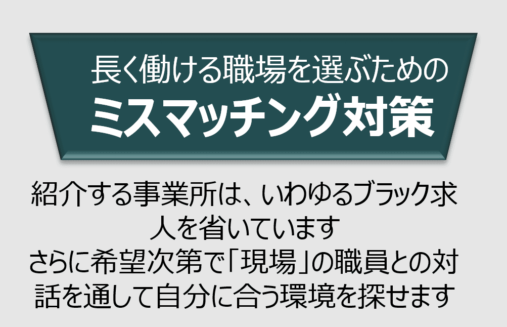 Japanese text about choosing a long-term workplace and avoiding mismatches.
